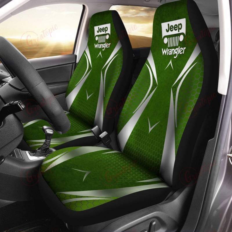 Jeep Wrangler VTH Car Seat Cover (Set of 2) Ver 1 (Green)