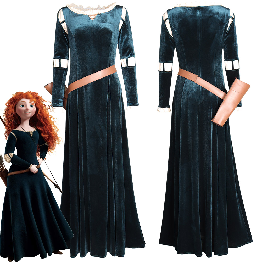 Brave Cosplay Costumes Merida Princess Outfits Women Girls Long Dress Shirt Quiver Belt Suit Halloween Carnival Party Role Play alx