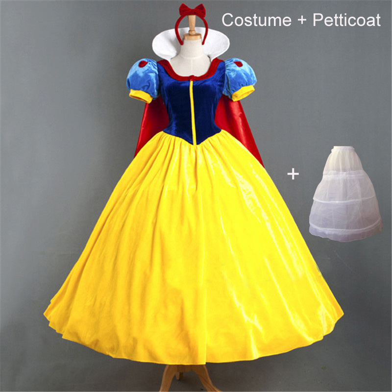 Adult Cosplay Dress Snow White Girl Princess Dress Women Adult Cartoon Princess Snow White Halloween Party Costume alx