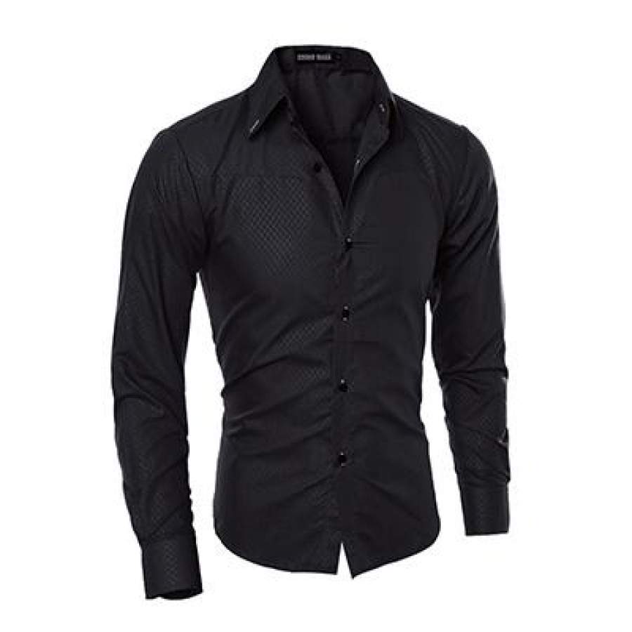 Cotton Turn-down Collar Solid Shirt For Men Spring Summer Casual Flannel Plaid Men’s Full Sleeve Shirts