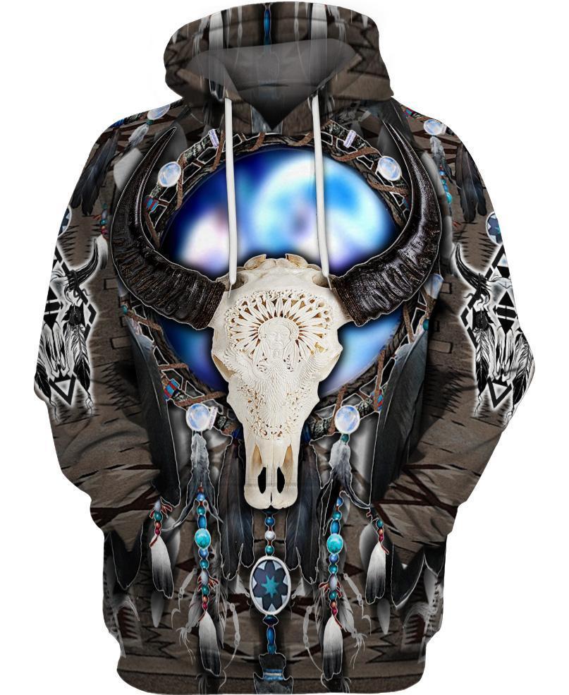 Native American Blur Bison Skull 3D All Over Print | For Men & Women ...