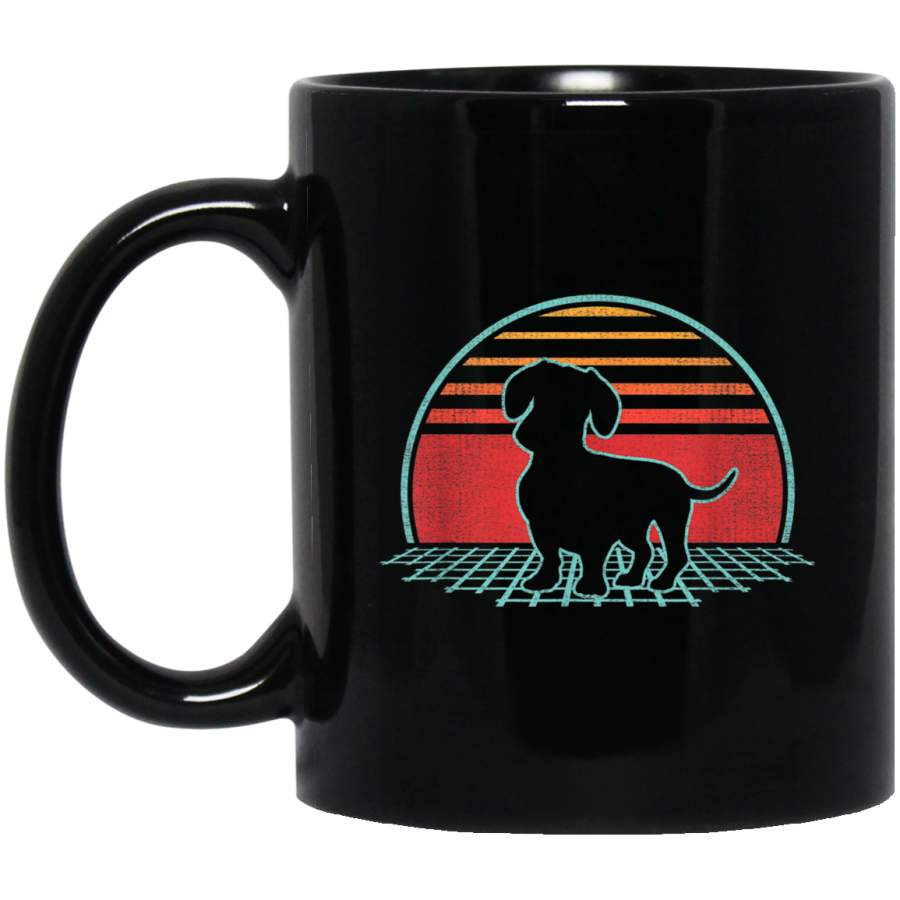 Dachshund Retro Vintage Weiner Dog 80s Style Gift Mug