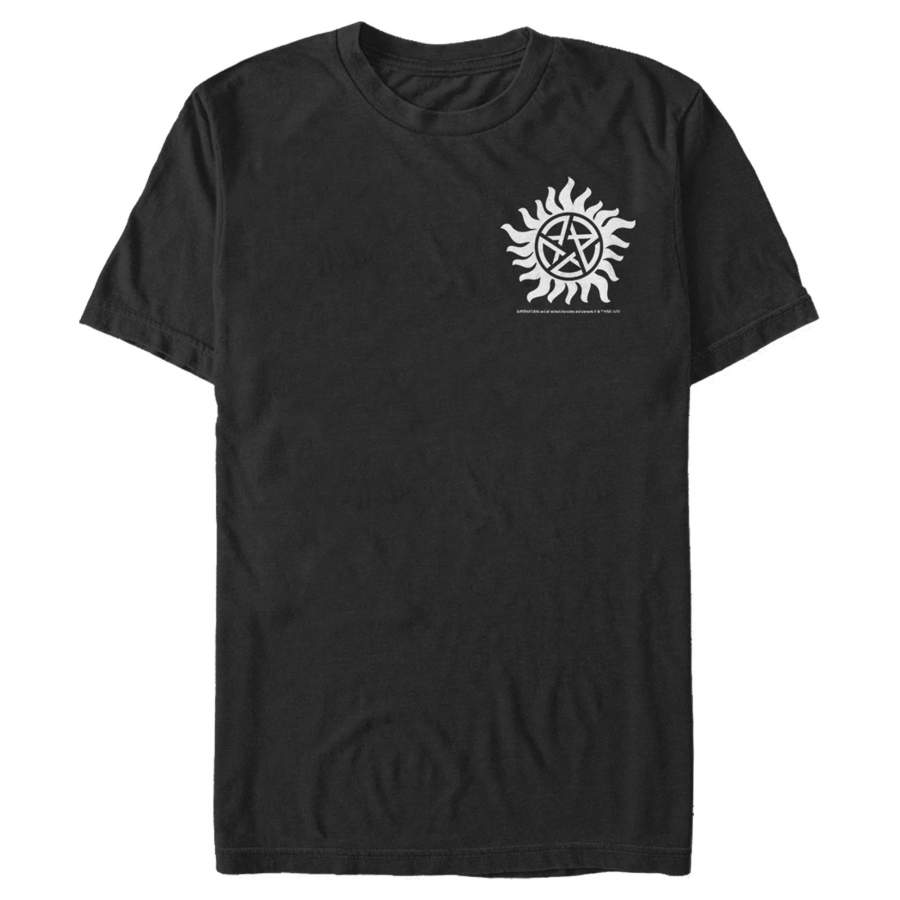 Supernatural Men’s Symbol Pentagram Badge  T Shirt