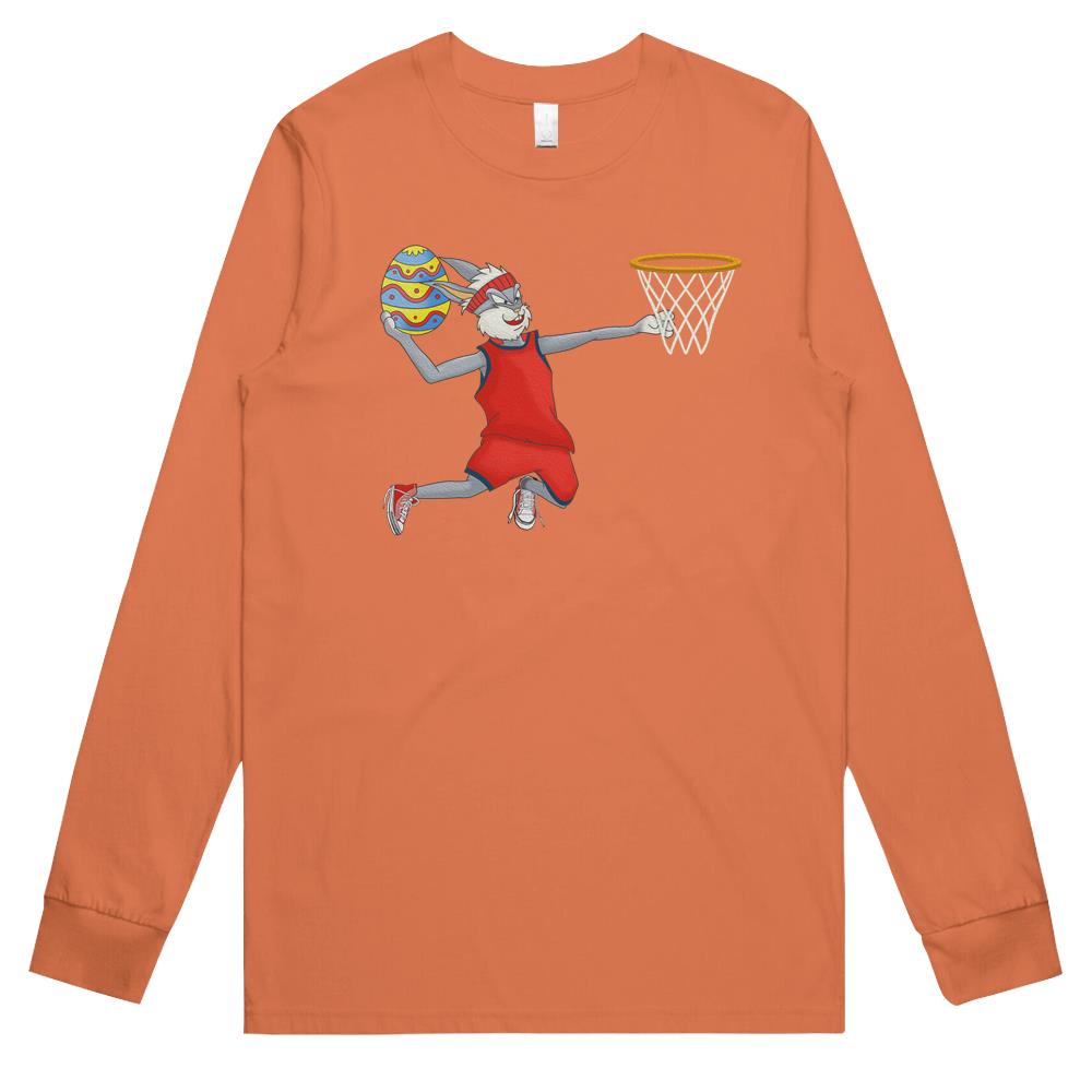 Bunny Basketball Player Happy Easter Kids Long Sleeve T Shirts