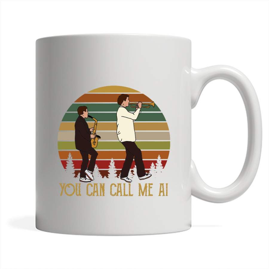 You Can Call Me AI, Classic Vintage Retro Design – Full-Wrap Coffee White Mug