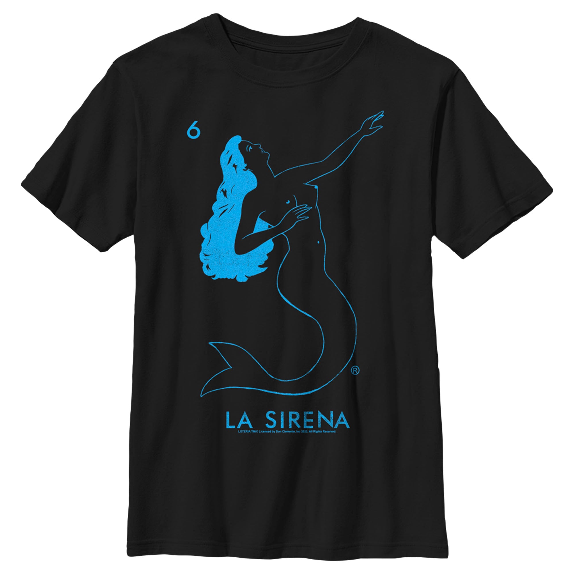 Boy’S Loteria La Sirena Blue Negative T-Shirt