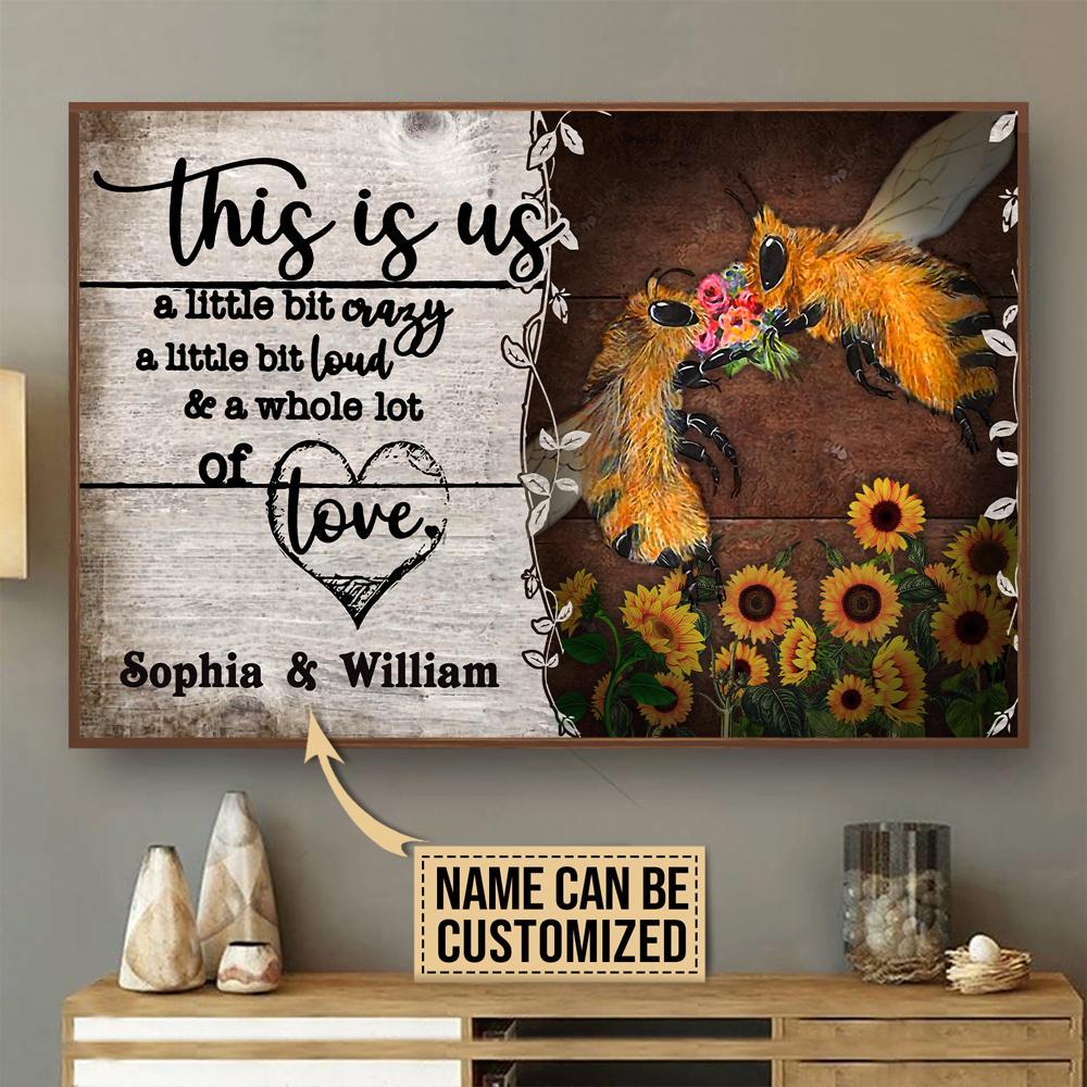 Aeticon Gifts Personalized Bee Color A Little Bit Of Canvas Mom Dad Gift Home Decor