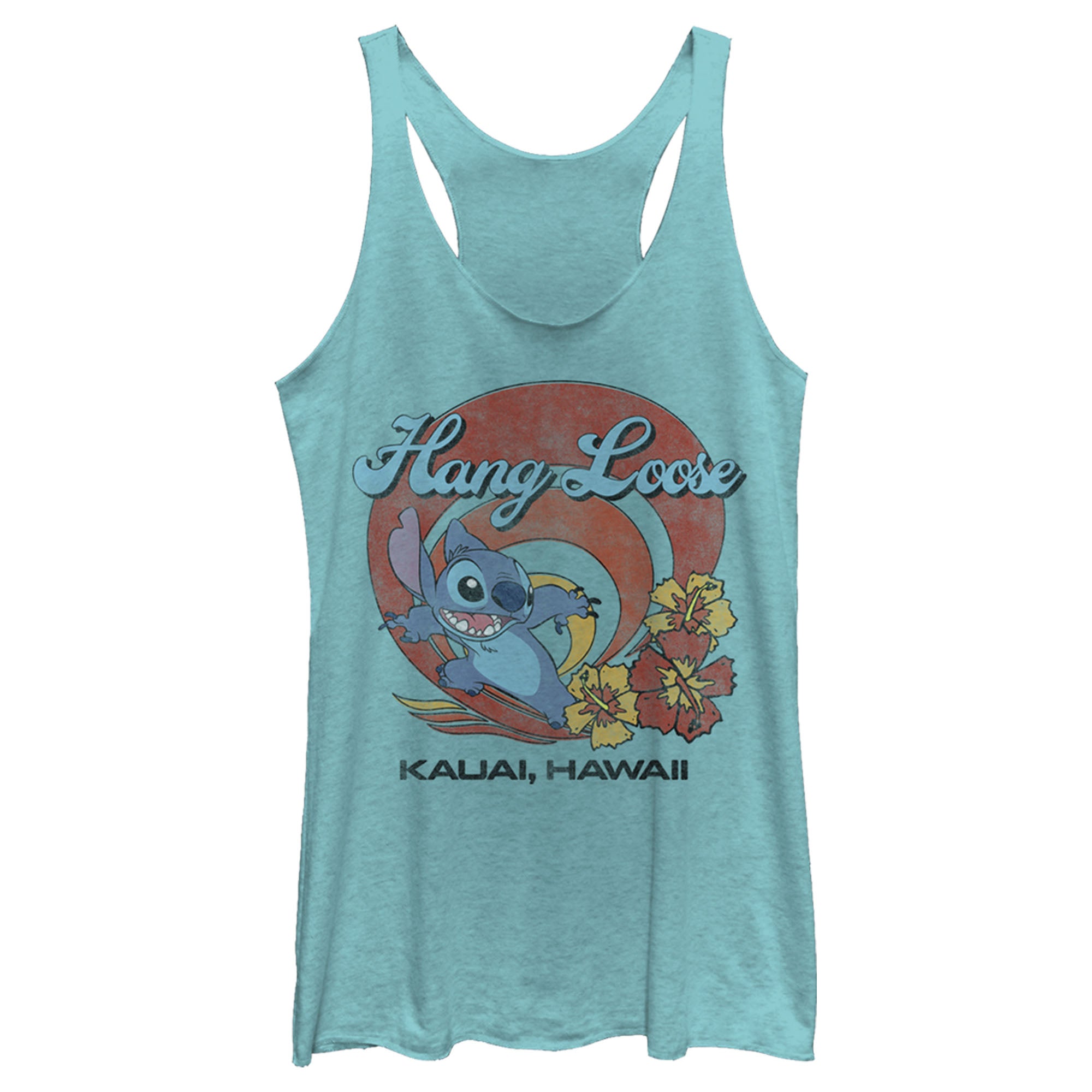 Women’S Lilo & Stitch Hang Loose Kauai Hawaii Racerback Tank Top