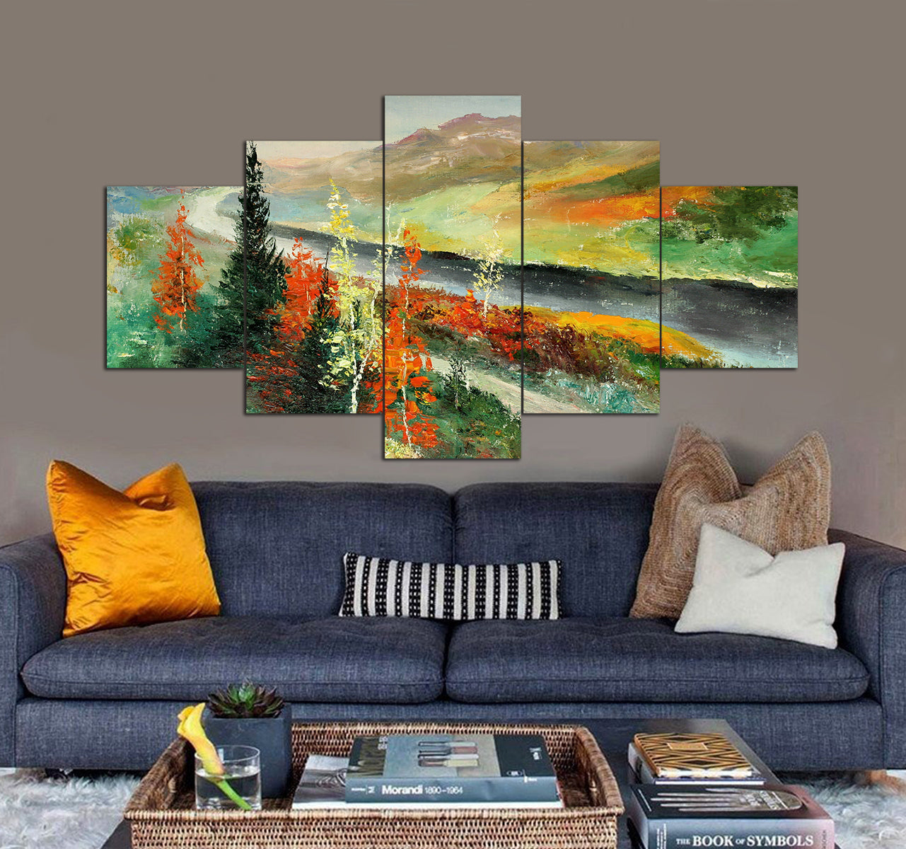 Mountains In Kareia Painting 3D 5 piece canvas art