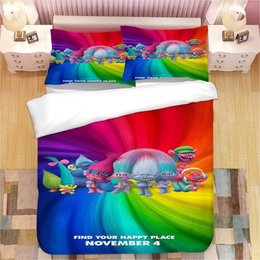 Trolls Poppy 9 Duvet Cover Pillowcase Home Decor 3D Bedding Set 5698