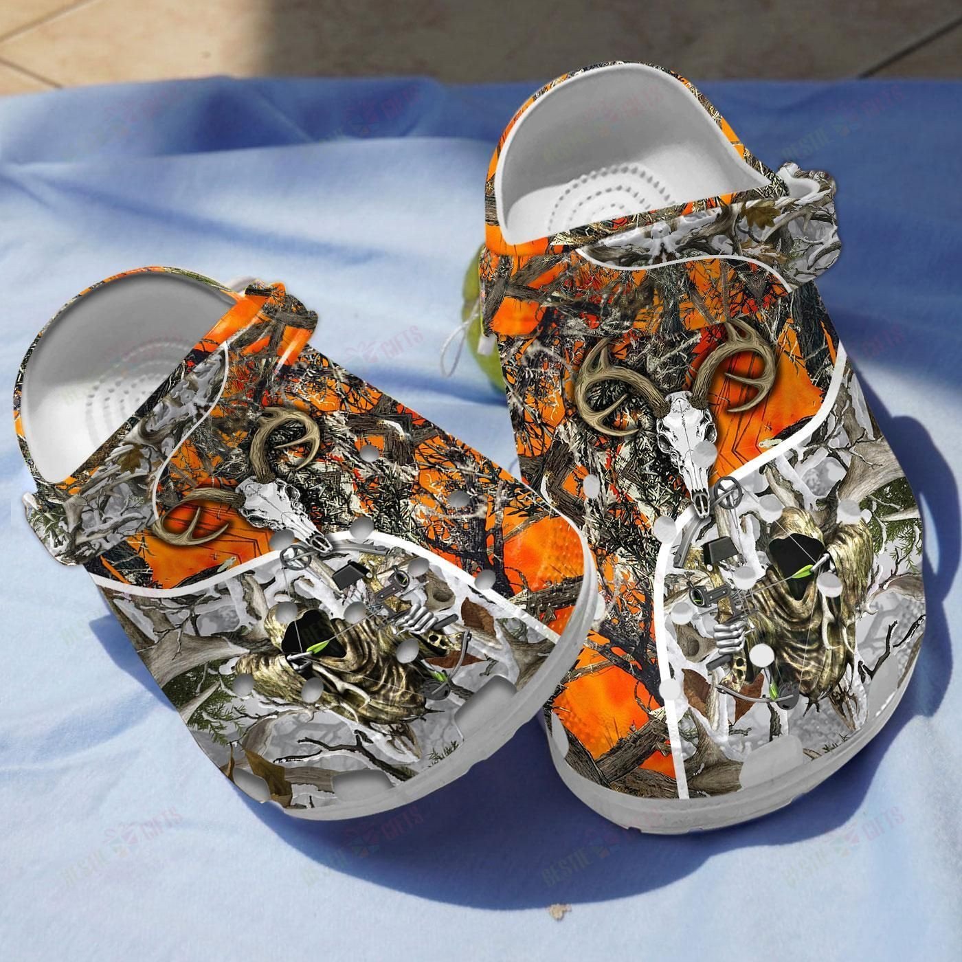 Grim Reaper Bow Hunting Camo Crocss Classic Clogs Shoes For Men Women ...