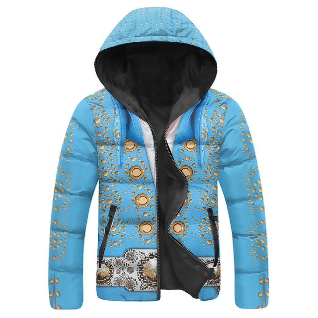 Casespring 3D Elvis Presley Blue Custom Down Jacket