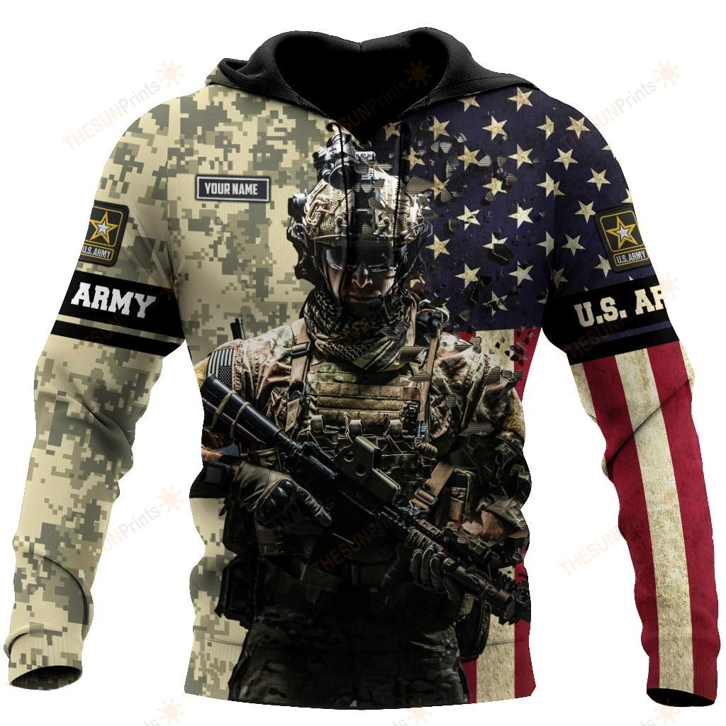 Army Customize Name 3D All Over Printed Shirts