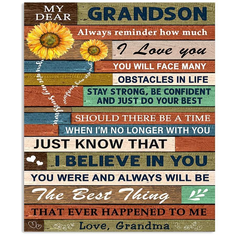 My Dear Grandson Always Reminder How Much I Love You Gifts Vertical ...