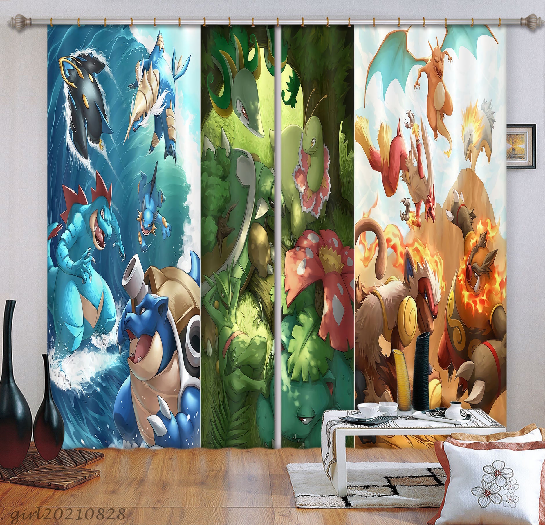 3D Cartoon Animal Dinosaur Curtains And Drapes Lqh 72