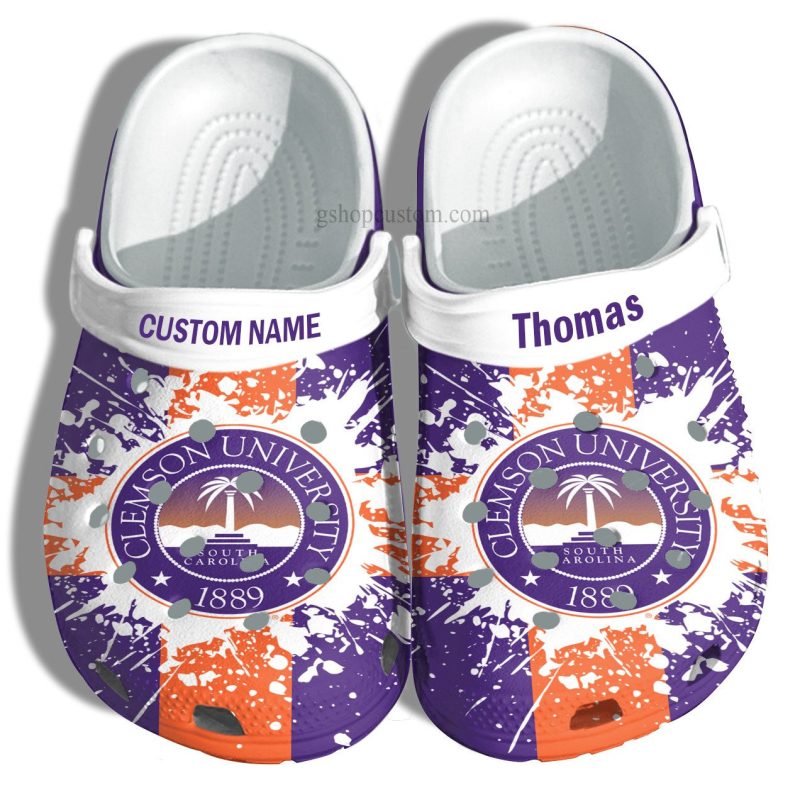 Clemson University Graduation Gifts Croc Shoes Customize- Admission Gift Shoes