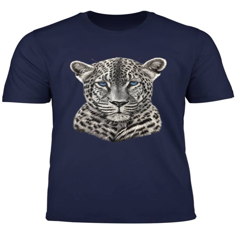 T Shirts For Men Women Kids Graphic Leopard With Blue Eyes