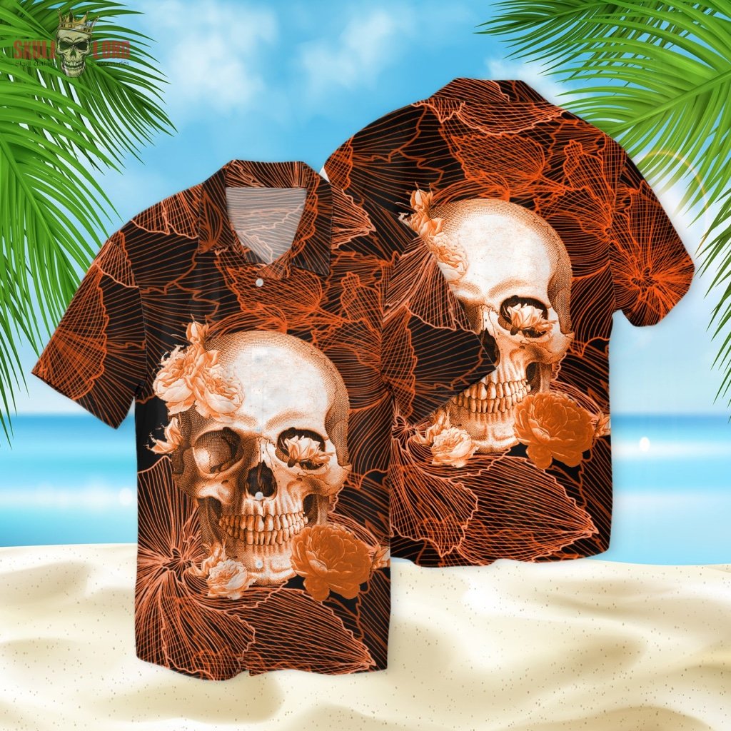 Skull And Lily Flowers Hawaii Shirt Ha47079