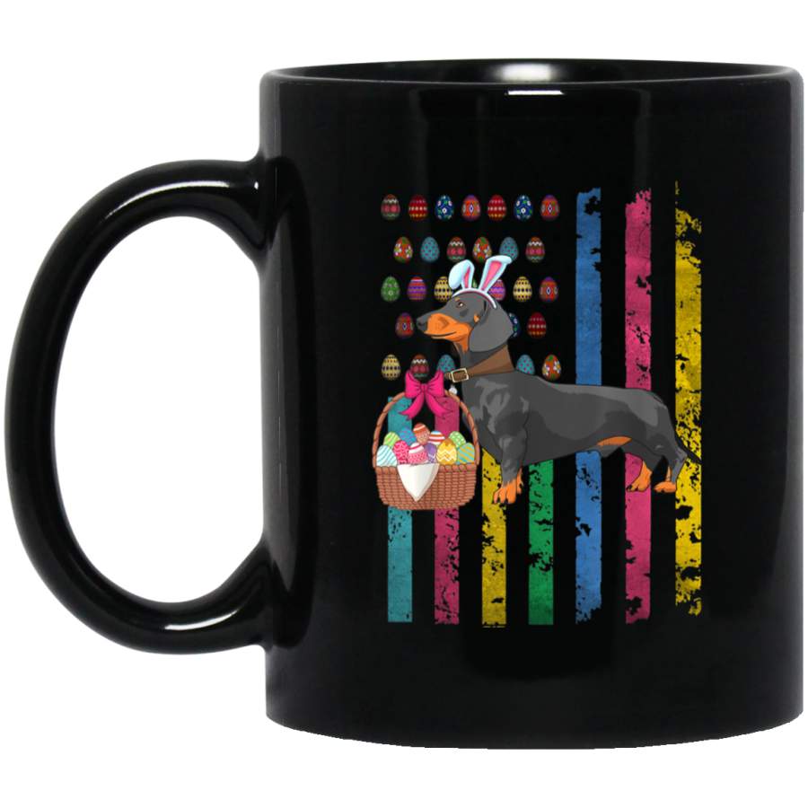 Easter American FlagFunny Dachshund Bunny Easter Mug