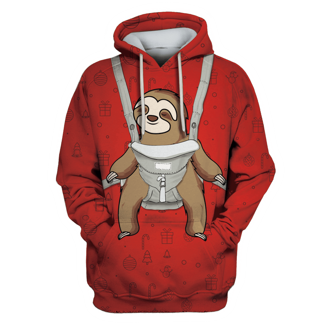 Baby Sloth On Christmas Custom T-shirt - Hoodies Apparel