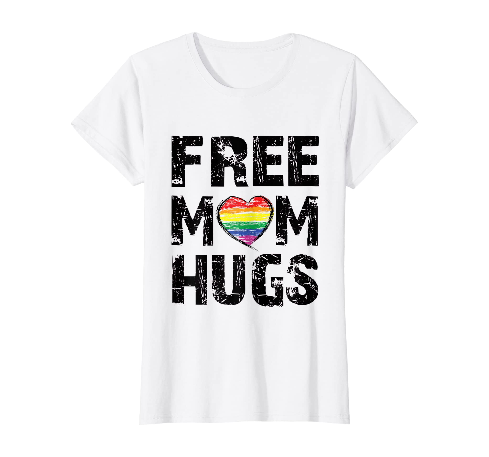 Womens Womens Free Mom Hugs T-Shirt Cute Lgbt Pride Gay Gift.