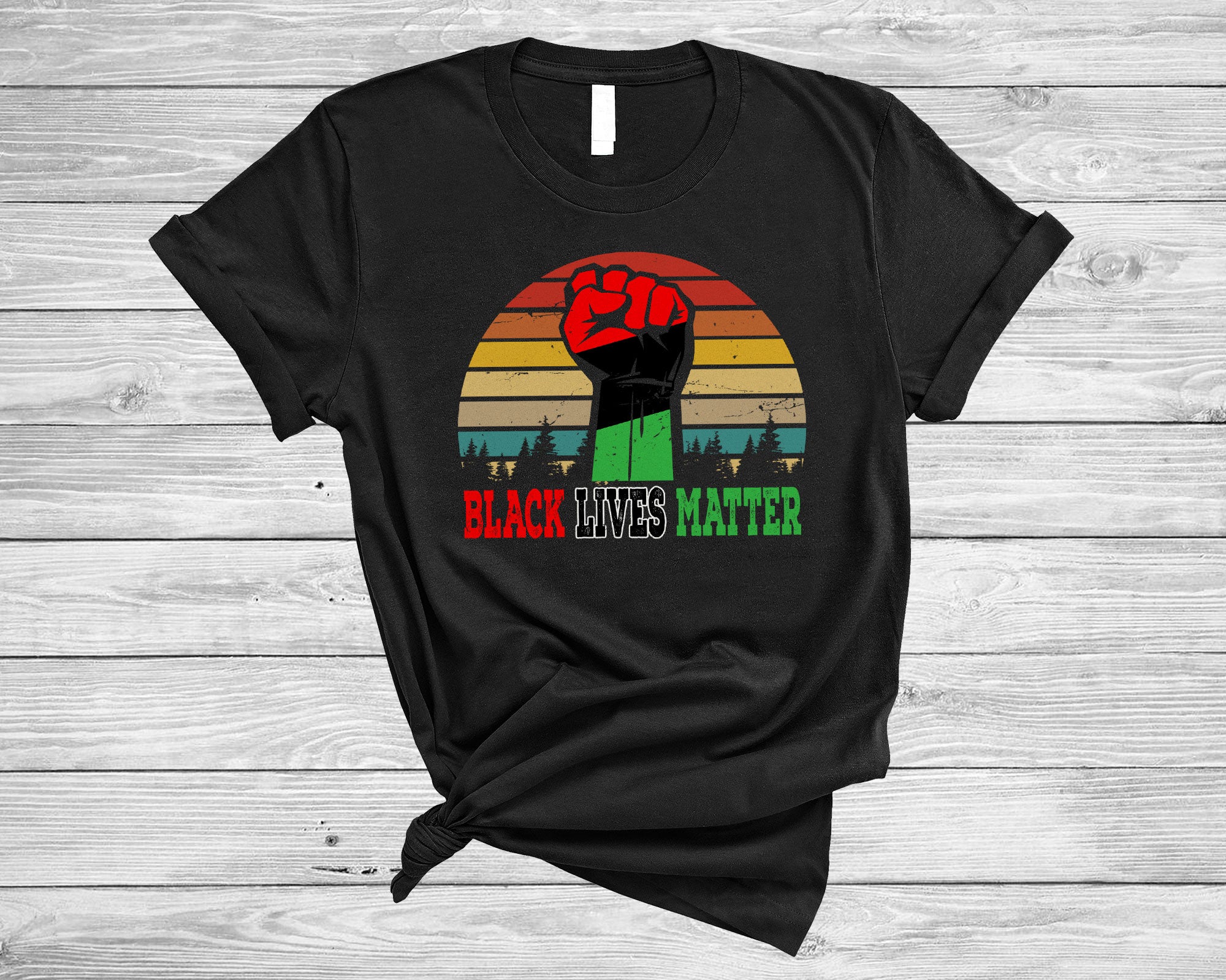 Juneteenth Black Shirt Vintage Retro Black Lives Matter Cool African Hand Black Pride Melanin Gifts T-Shirt