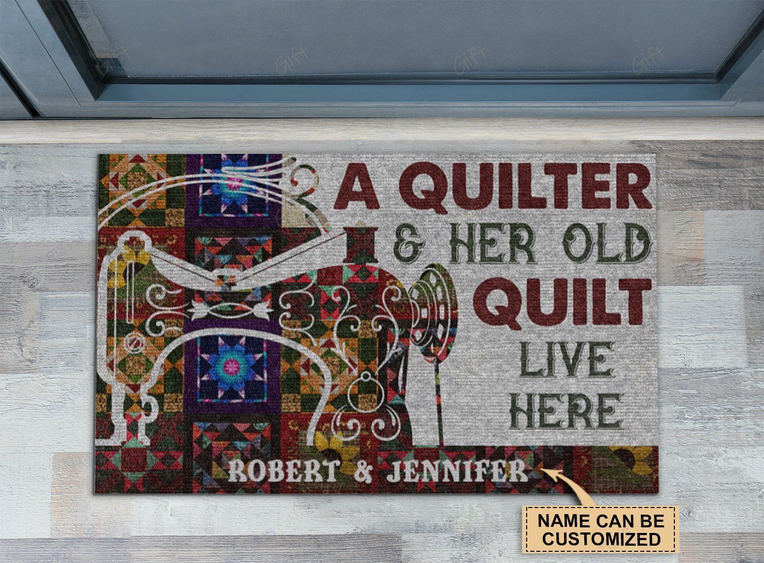 Personalized Quilting Quilter Old Quilt Live Here Doormat