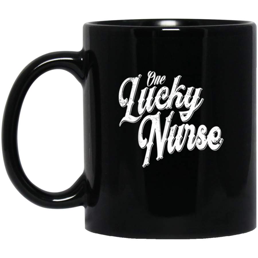 Cute St Patricks Day One Lucky Nurse Irish Vintage Mug