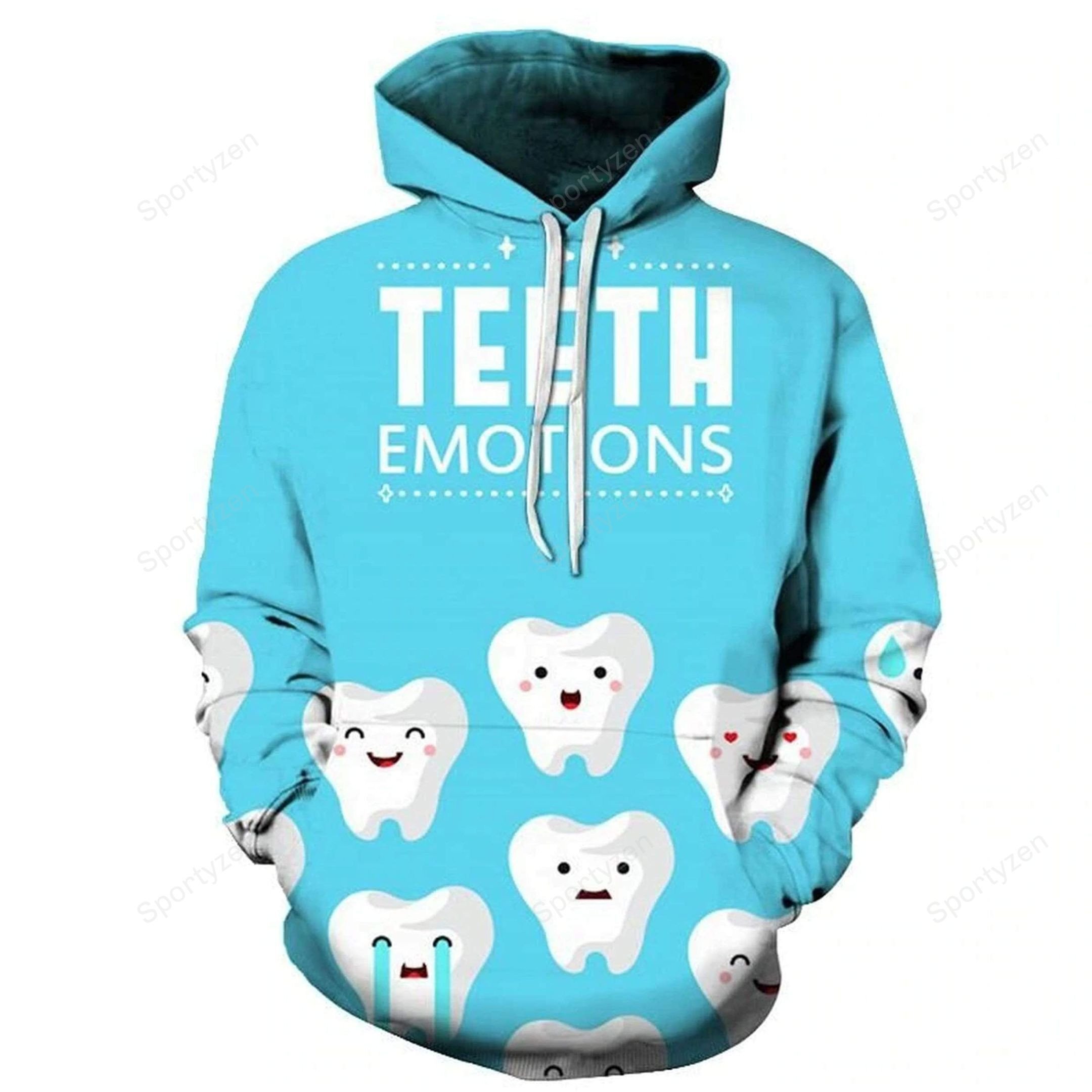 Hoodie 3D Teeth Emotions Dentist Gifts