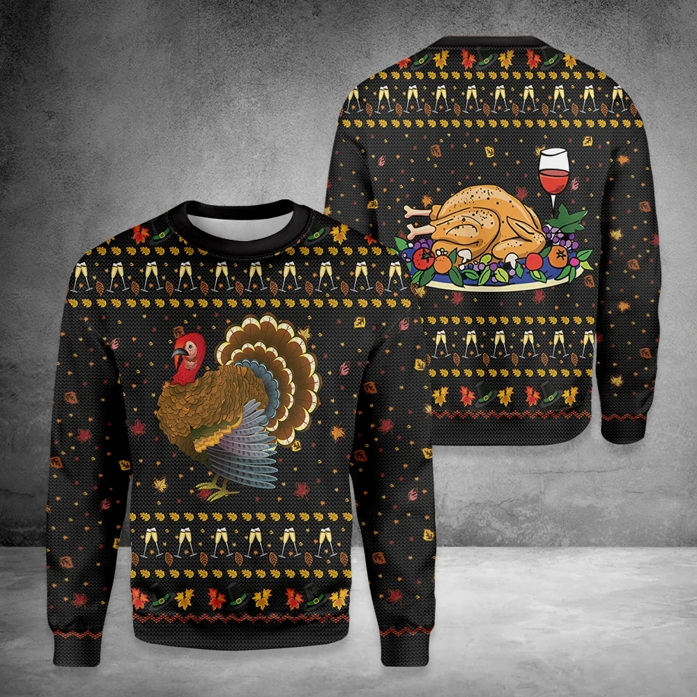 Thanksgiving Christmas Ugly Sweater | Unisex | Full Size | Adult | Colorful | US3142