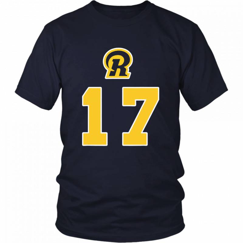 LA Ram Football T Shirt With Number 17 Woods