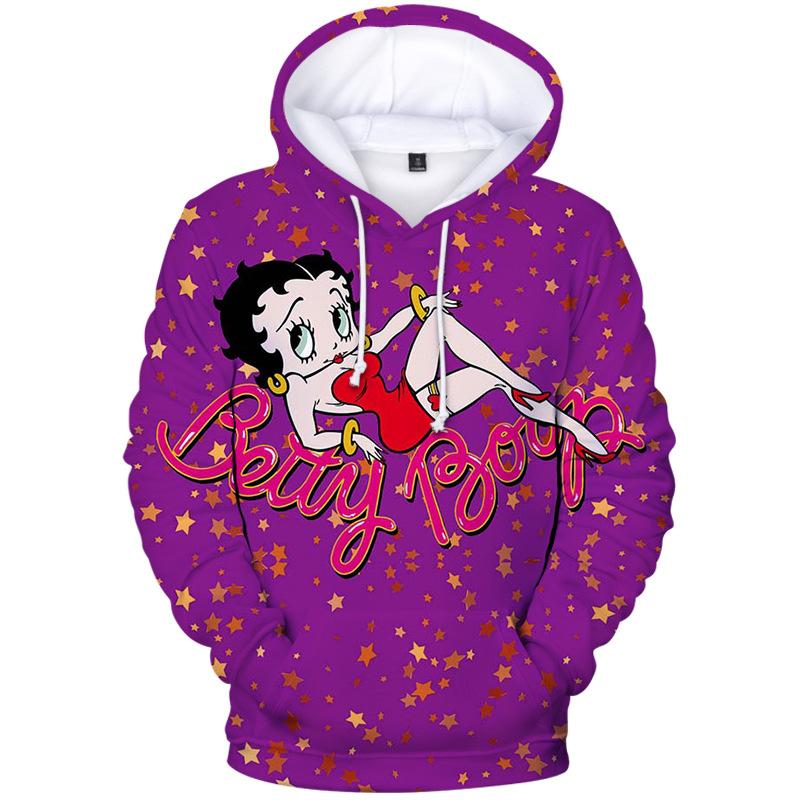 3D Print Betty Boop Pullover – Sexy Girls Sweatshirts Hoodie