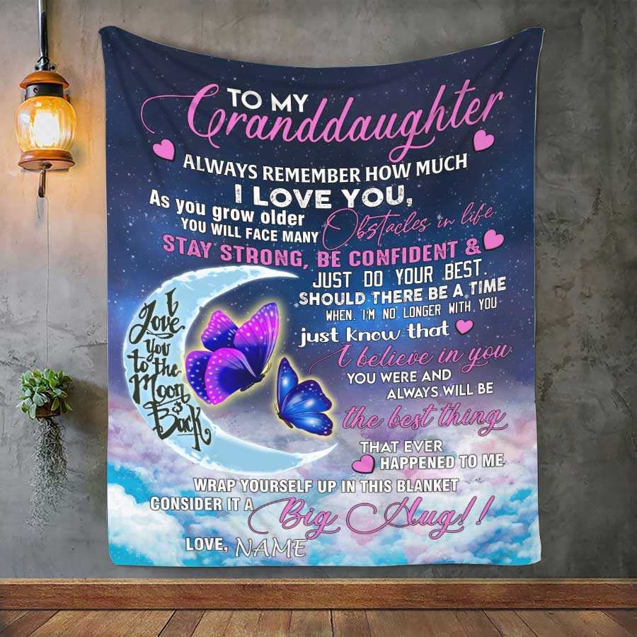 To My Granddaughter Butterfly Blanket