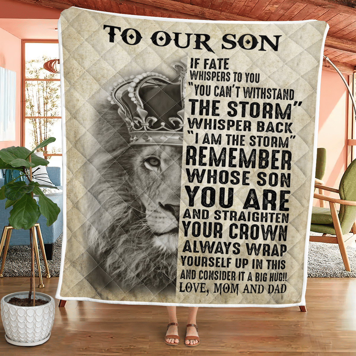 To Our Son, Lion Quilt Wq080322240