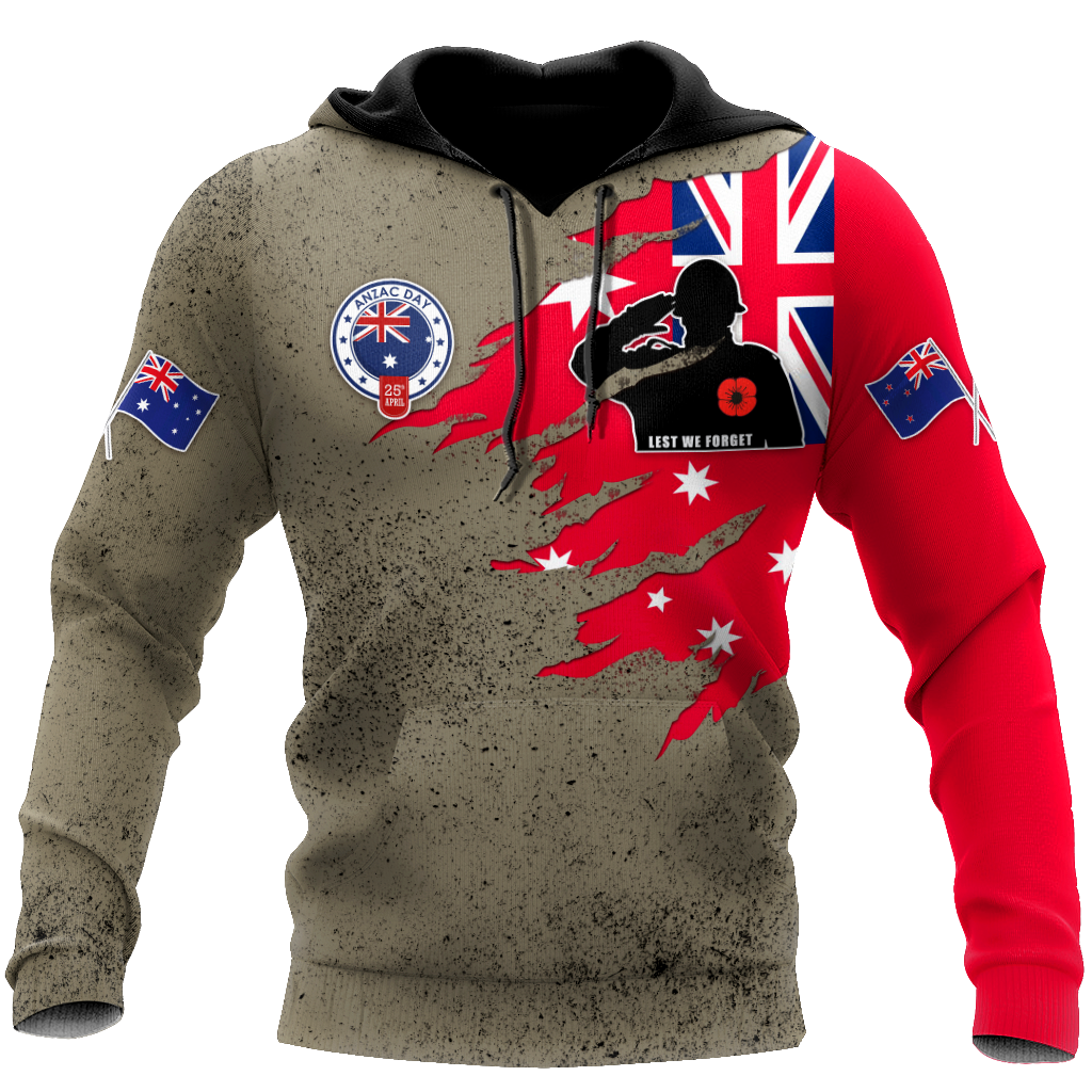 Anzac day remembrance Kiwi and Australia Veteran uniforms 3D print shirt