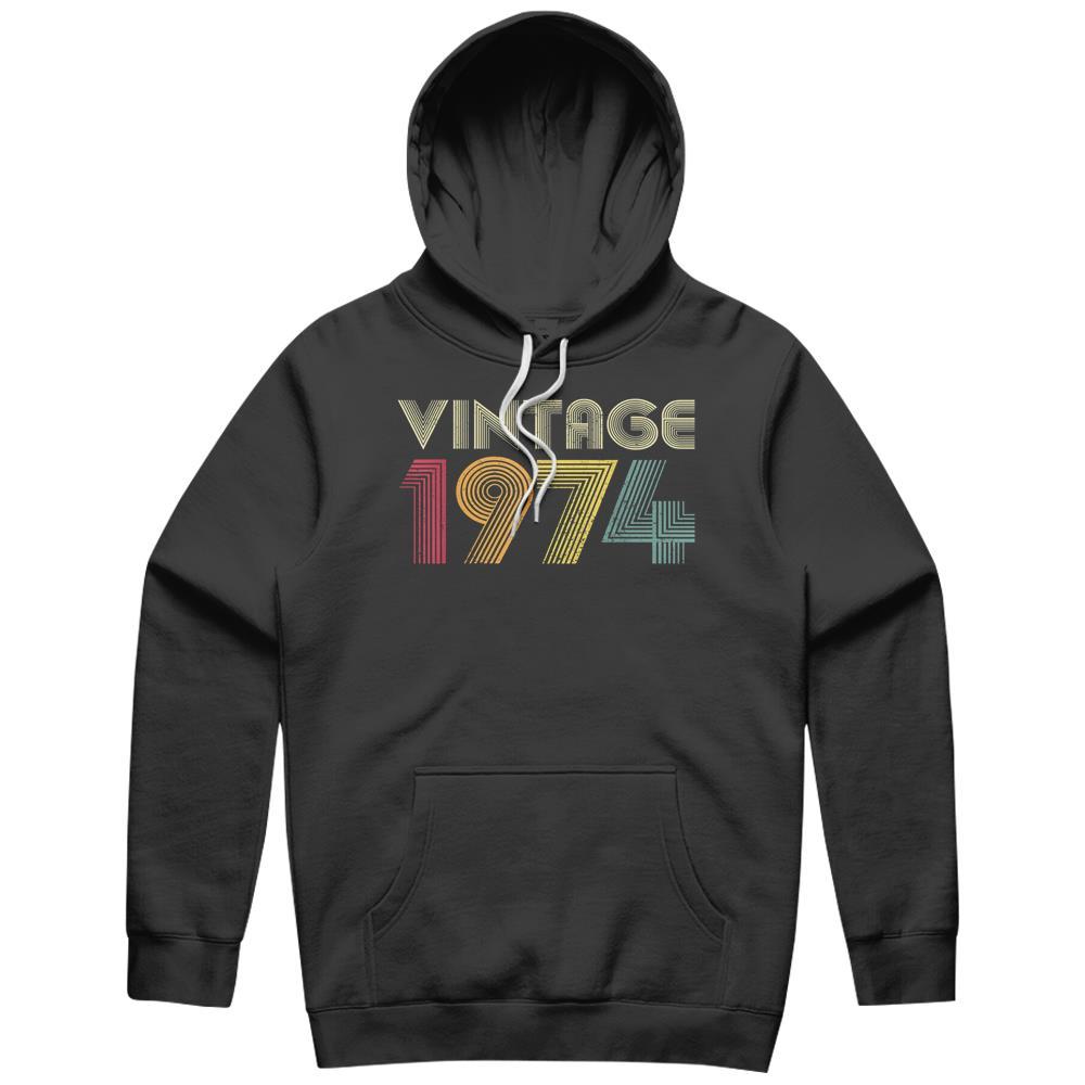 45th Birthday Gift Vintage 1974 Retro Men Women Mom Dad Hoodie