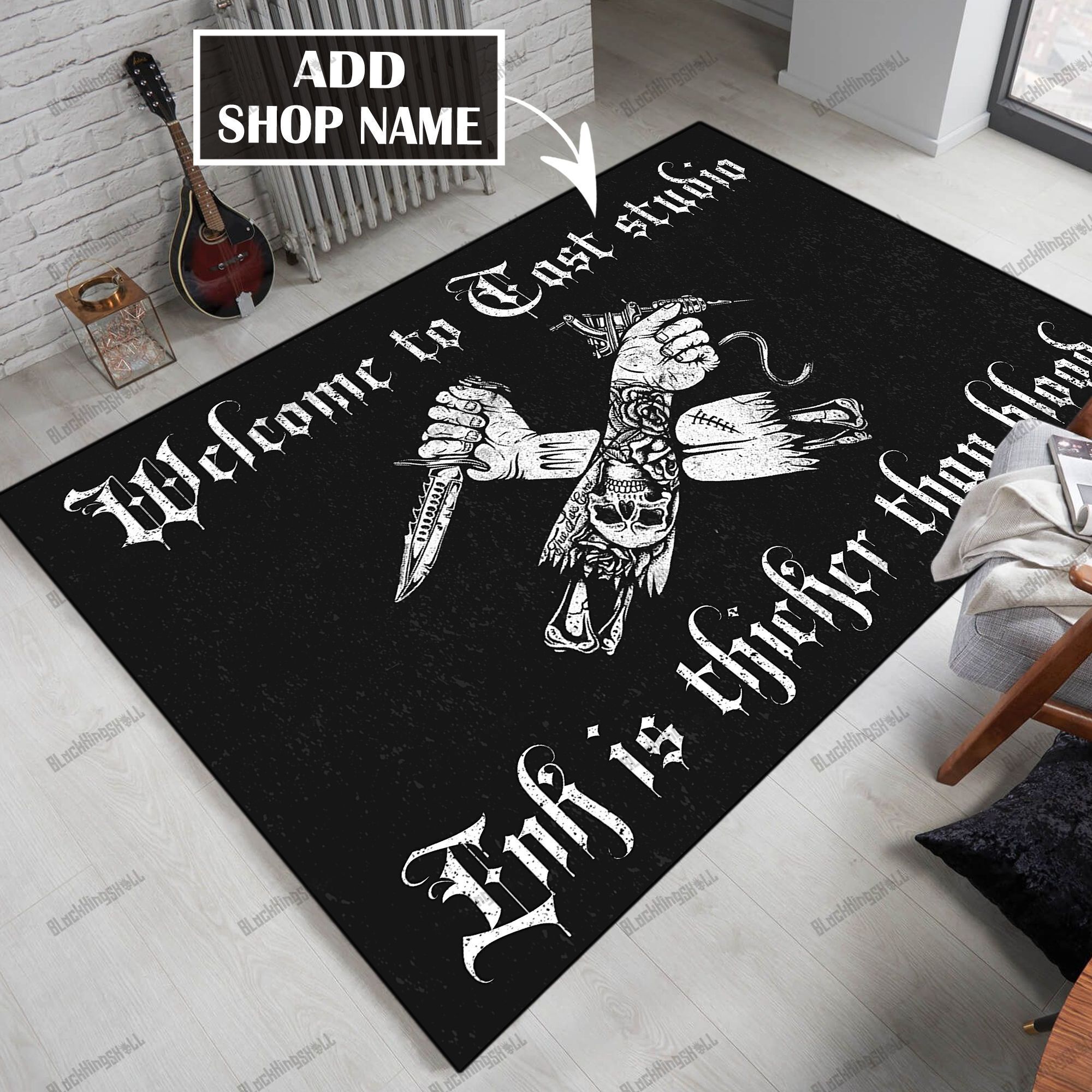 LK93 Ink Thicker Than Blood Custom Name Combo Rug Doormat