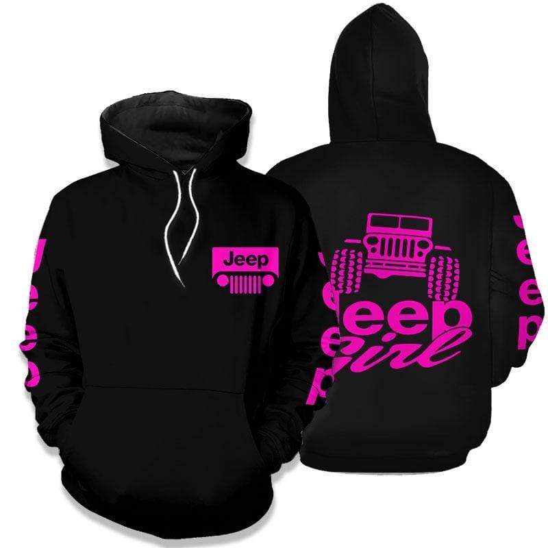 Jeep Girl Pink 3D All Over Print Hoodie Shirt #H