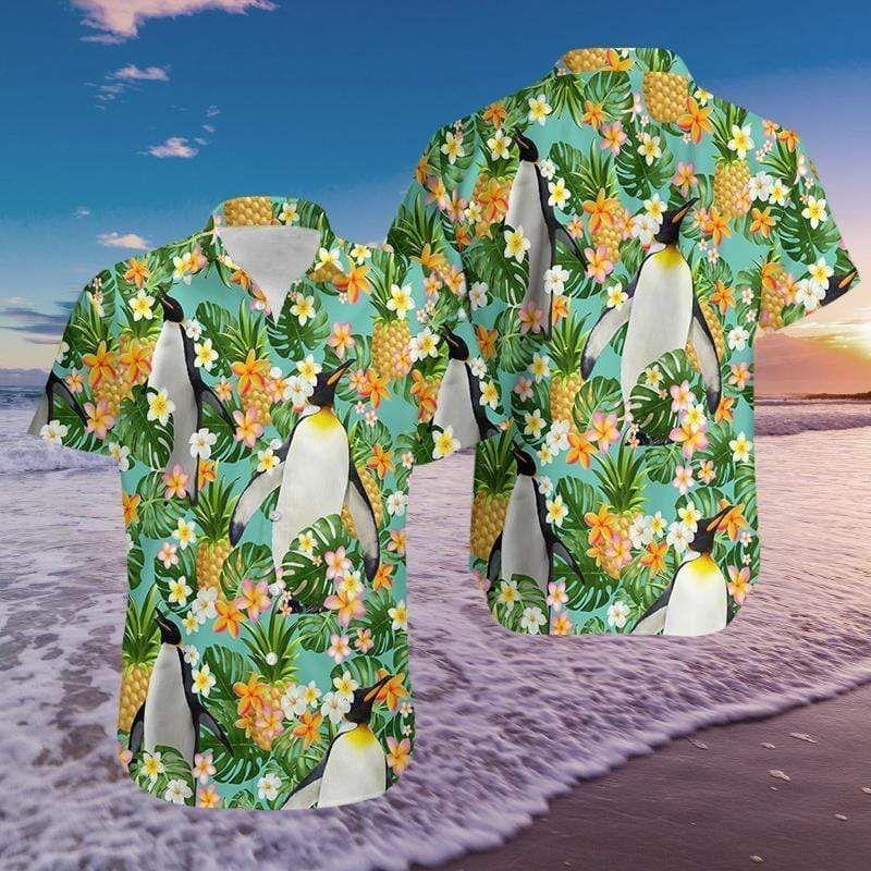 Beach Shirt Get Now Penguin With Pineapple Tropical Summer Hawaiian Shirts