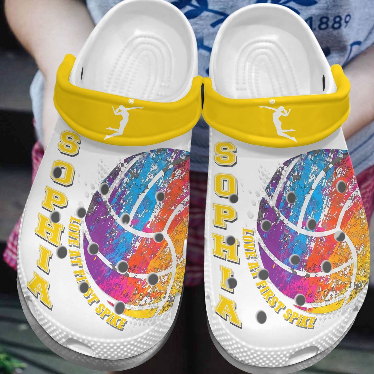 Volleyball Personalized Clog, Custom Name, Text, Color, Number Fashion Style For Women, Men, Kid, Print 3D Colorful Volleyball