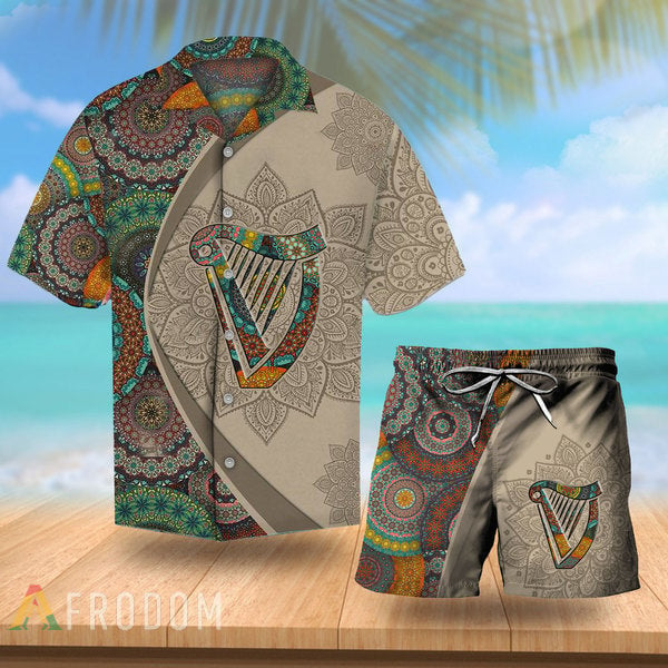 Aloha Mandala Guinness Beer Hawaiian Shirt And Shorts Set