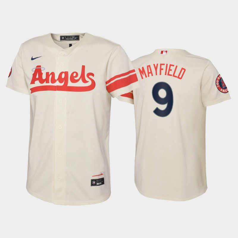 2022-23 City Connect Youth Los Angeles Angels Jack Mayfield 9 Jack Mayfield Jersey – Cream