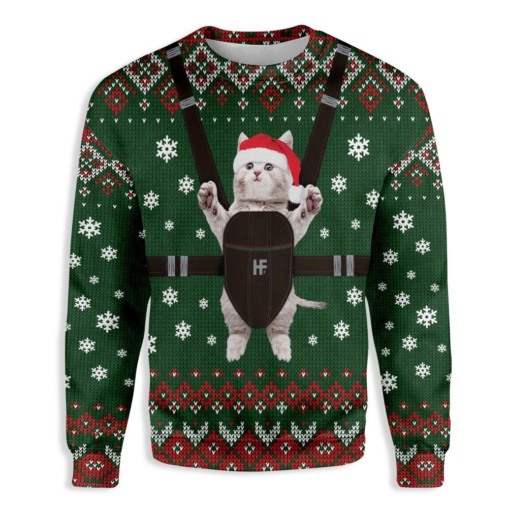 Christmas Cat Ugly Christmas Sweater | For Men & Women | Adult | Us5461