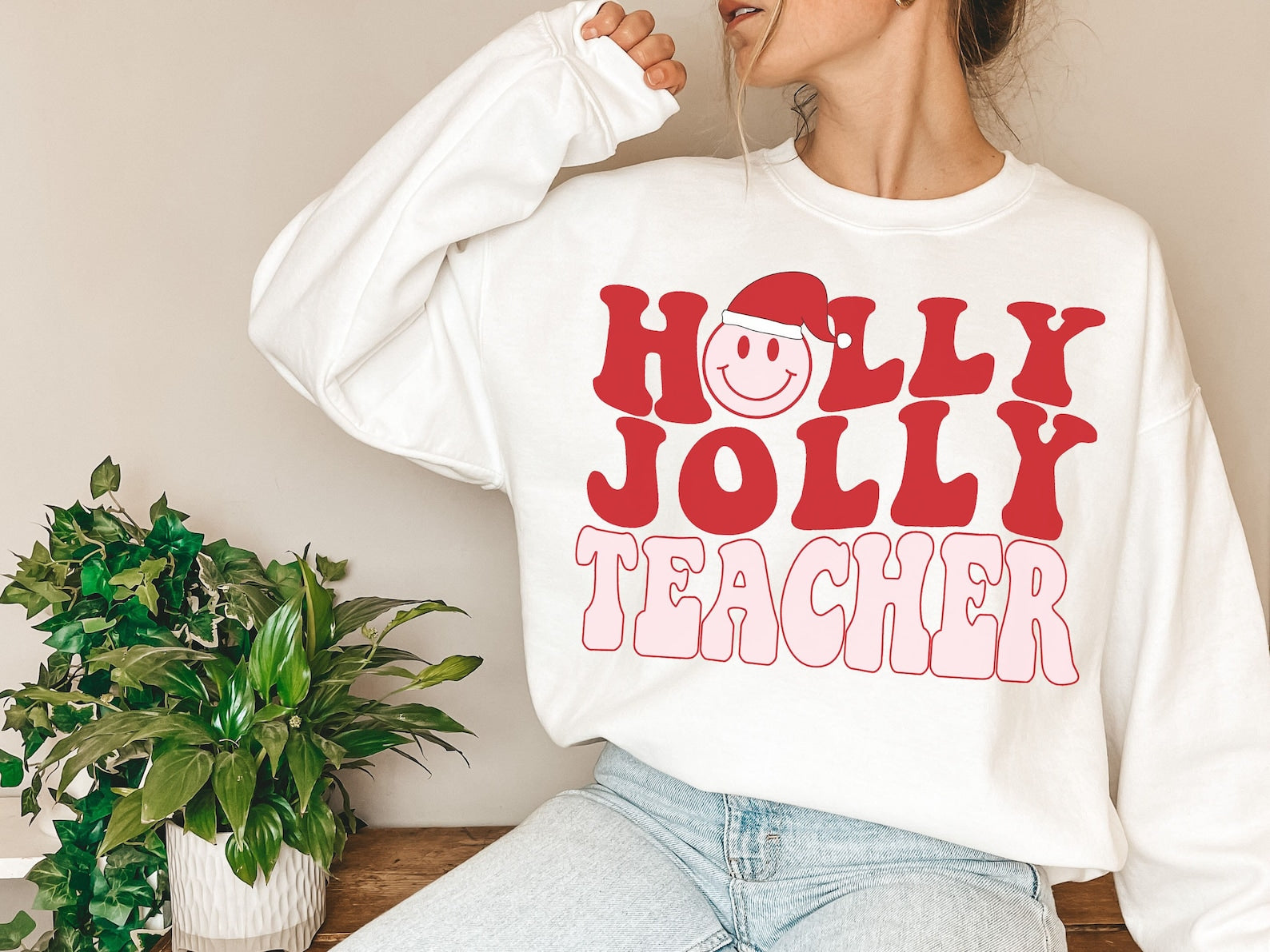 Teacher Christmas Sweatshirt 2D Crewneck Sweatshirt All Over Print Sweatshirt For Women Sweatshirt For Men Sws5023