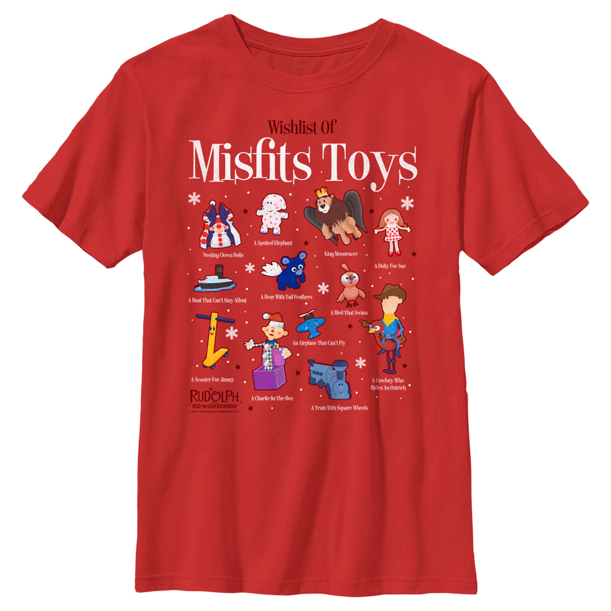 Rudolph The Red-Nosed Reindeer Boy’S Wishlist Of Misfit Toys  T-Shirt