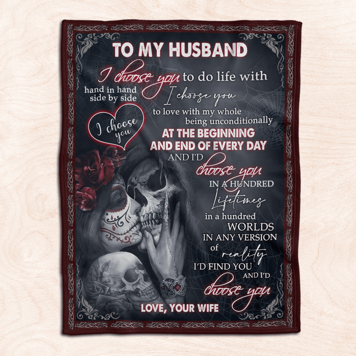 To My Husband I’D Find You And I’D Choose You Fleece Blanket Gift For Family, Birthday, Couple, For Him, Wife To Husband Gift Home Decor Bedding Couch Sofa Soft And Comfy