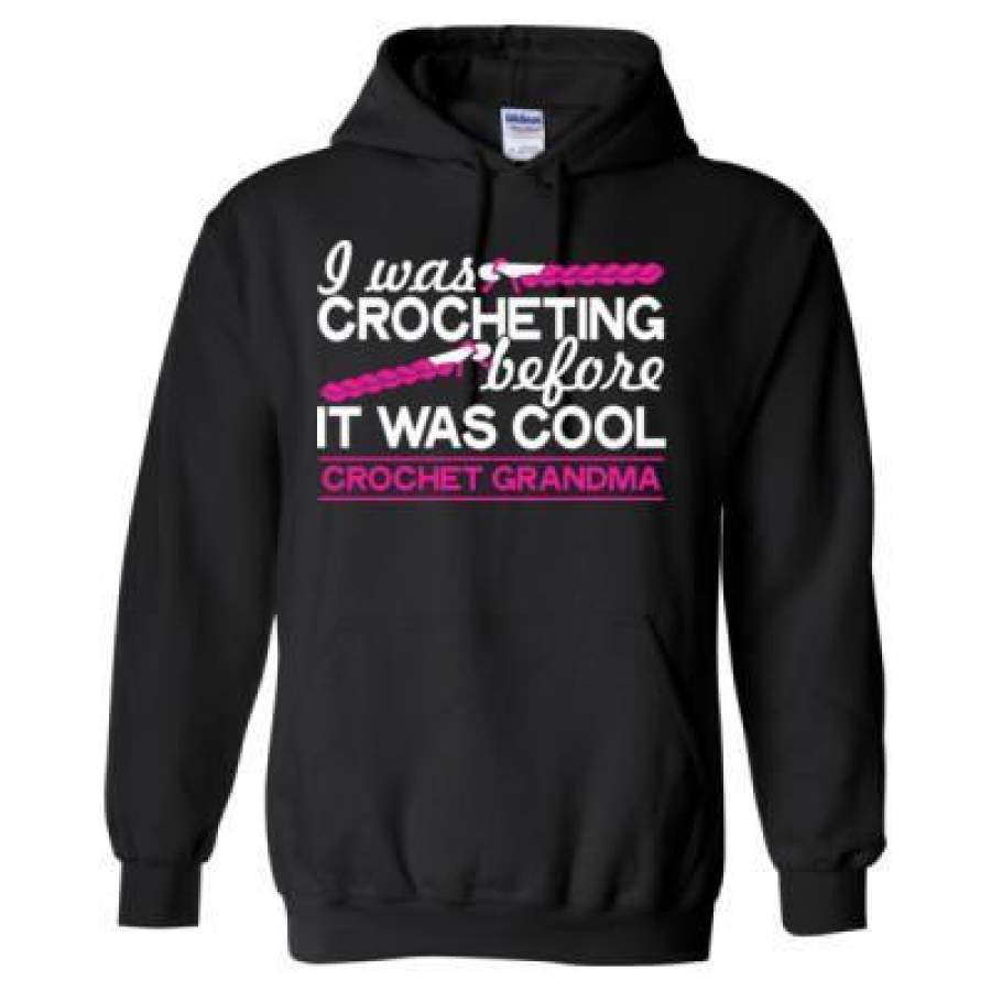 AGR I Was Crocheting Before It Was Cool Crochet Grandma – Heavy Blend™ Hooded Sweatshirt