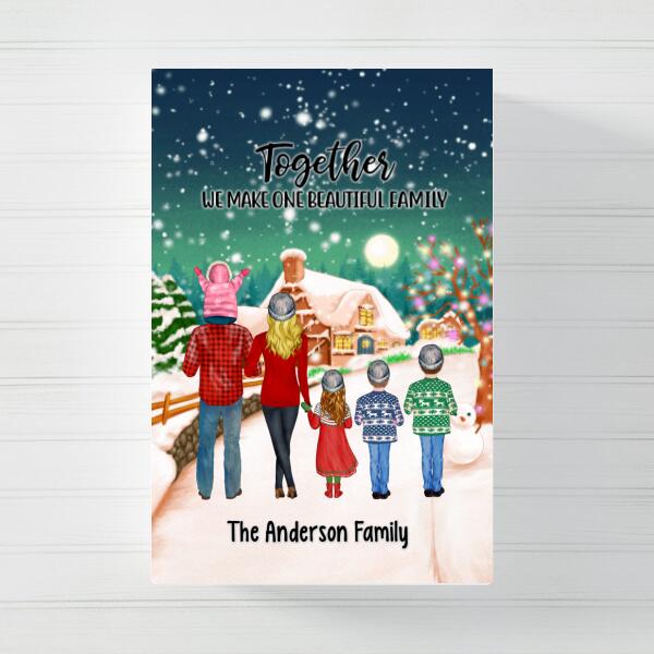 Personalized Canvas/Poster, Christmas Family Standing, Christmas Gift For Family