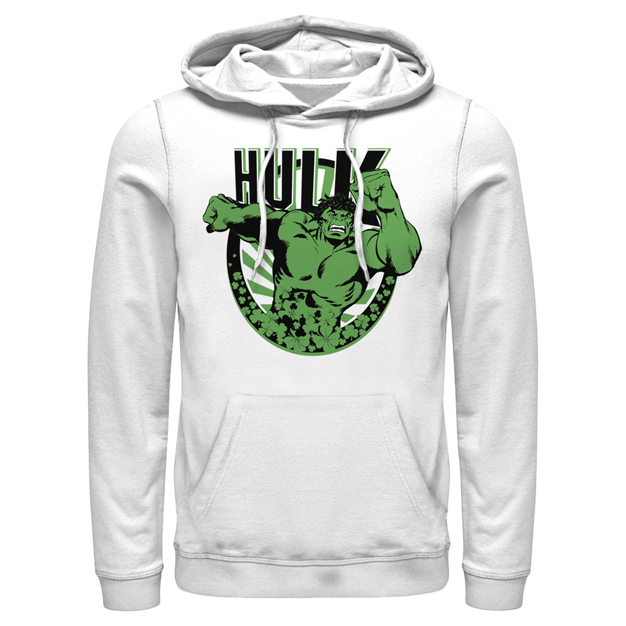 Men’S Marvel St. Patrick’S Day Hulk Running Shamrock Pull Over Hoodie