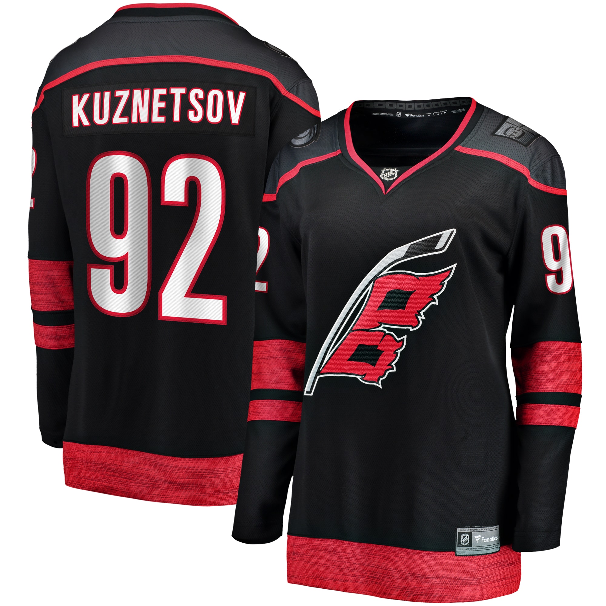 Evgeny Kuznetsov Carolina Hurricanes Branded Women's Home Breakaway Jersey – Black